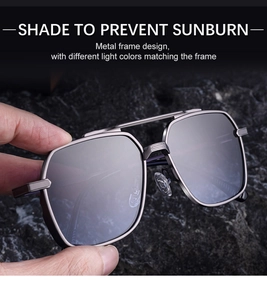 Close-up of double-bridge gunmetal steel frame and adjustable nose pads on men's sunglasses