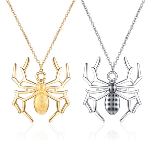 Spider Pendant Necklace Copper Punk Gothic Insect Jewelry For Halloween Party Retro Hip Hop Men Women Trendy Accessory
