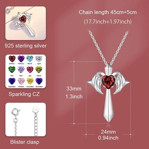 Détail des dimensions du collier coeur en argent 925 et du type de fermoir mousqueton