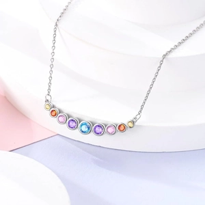 Rainbow Pendant Necklace Copper With Colorful Cubic Zirconia Gold Silver Plated Fashion Jewelry For Women Adjustable Chain