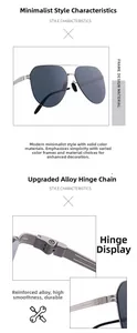 Detail of reinforced alloy hinges on silver pilot sunglasses for smooth durability