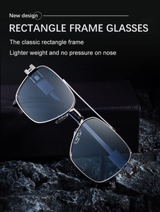 Macro shot of silver metal rectangle frame sunglasses with double bridge and laser engraving