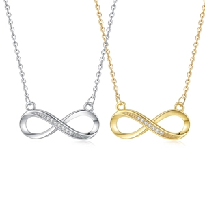 Infinity Anhänger Halskette Kupfer Mit Zirkonia Möbius Symbol Glück Minimalistisch Mode Schlüsselbein Kette Für Damen