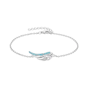 Angel Wing Bracelet Copper White Gold Plated Blue Pink Zircon Adjustable Chain Fashion Jewelry For Women