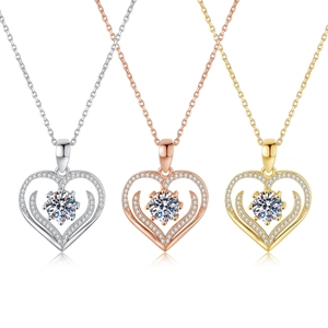 Collana Con Pendente A Cuore In Rame E Zirconia Cubica Rotonda Lusso Design A Strati Cavi Gioielli Di Moda Per Donna