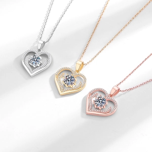 Eleganti collane con ciondolo a cuore in oro, argento e oro rosa con pietre preziose
