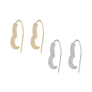 Heart Hoop Earrings Sparkling Micro Pave Zircon Copper Jewelry With 925 Sterling Silver Earring Post For Elegant Women