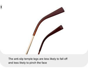 Close-up of anti-slip ergonomic temple legs in tortoise finish with gold metal core
