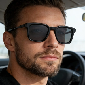 Lunettes de Soleil Polarisées Carrées pour Hommes Lunettes de Conduite Extérieures à la Mode Avec Détails en Métal Protection UV400 Monture en Plastique et Alliage de Zinc