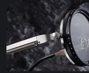 Macro detail of ND2-400 adjustable neutral density filter with 49mm diameter