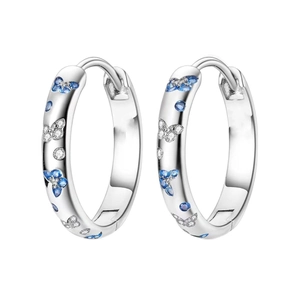 Créoles Papillon Cuivre Zircone Cubique Coloré Bijoux De Mode Géométriques Pour Femmes Chic Huggie