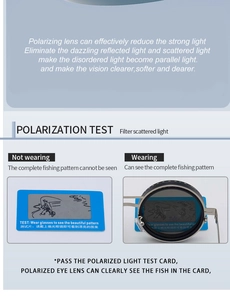 Polarization test showing glare reduction and clear vision through HD polarized lenses