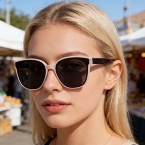 Square Polarized Sunglasses Women Nylon Lenses TR90 Frame UV400 Protection Retro Fashion Trendy Cat Eye Outdoor Driving