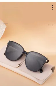 Detail of square polarized sunglasses with integrated frame and non-slip nose pads