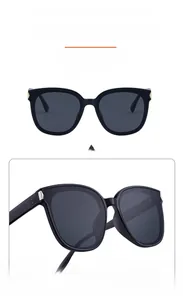 Detailed close-up showing durable TR frame material and sleek black square sunglass hinges