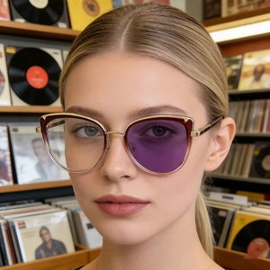 Lunettes De Soleil Œil De Chat Pour Femmes Photochromiques Mode Montures Optiques TR90 Métal UV400 Protection Extérieur