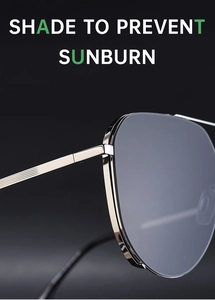 Macro detail of silver pilot sunglasses frame with premium metallic texture and dark lenses
