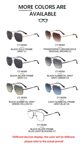 Collection of retro square pilot sunglasses with metal temples in various lens colors