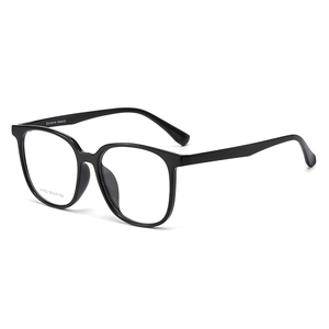 Lunettes optiques carrées noires pour hommes avec monture rétro minimaliste au fini brillant