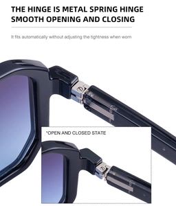 Details der Metall-Federscharniere dieser polarisierten Herren-Sonnenbrille
