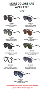 Multiple color variations of aviator sunglasses showing frames and lens options