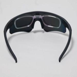 Sport cycling sunglasses with black frame and removable inner myopia insert for men