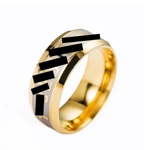 Stainless Steel Ring For Men Fashion Polished Engraved Letters Band Ring Western Style Trendy Jewelry Gift For Boy