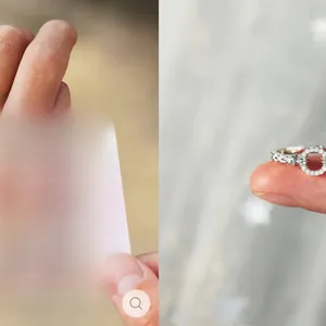 Silver infinity ring with zircon inlay presented with an emotional daughter gift card