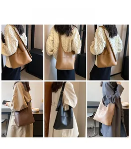 Detail view of large lychee texture tote bags in four colors for autumn/winter styles