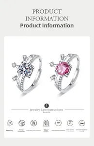 Detail of luxury crown rings featuring clear and pink stones with silver plating
