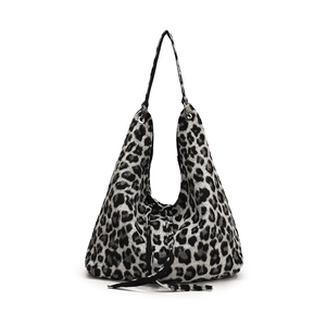 Sac À Épaule Imprimé Léopard Grande Capacité Fausse Fourrure Peluche Hobo Tote Sac À Main Avec Nœud Mode Décontracté Pour Femmes