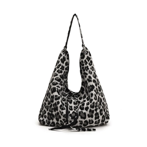 Schoudertas Met Luipaardprint Grote Capaciteit Kunstbont Pluche Hobo Tote Handtas Met Strikdecor Mode Casual Voor Dames