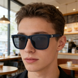 Herren-Polarisationssonnenbrille mit mattblauem Rahmen für Autofahren und Outdoor-Sport