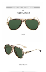 Klassische Pilotenbrille mit G15 grünen Gläsern und goldenem Metallrahmen mit Schildpatt-Details