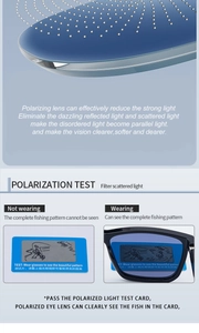 Polarisationstest mit Fischmuster für quadratische Fahr-Sonnenbrillengläser
