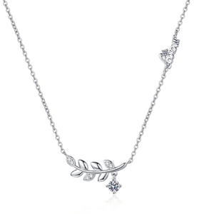 Collier élégant épi de blé pour femme avec pendentif Mom et oxyde de zirconium brillant