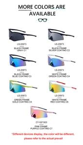 Collection of polarized cycling sunglasses with colorful mirrored lenses and half-frame design