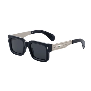 Lunettes de soleil polarisées pour hommes avec branches ciselées et pierre verte