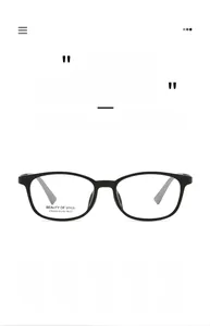 Detail view of black square optical glasses frame model KT62605 with slim temples