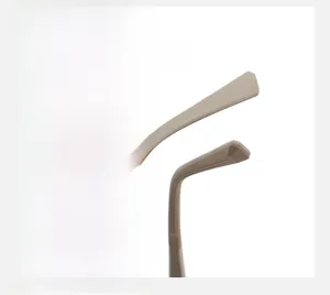 Detail of beige anti-slip silicone ear hooks with curved design for eyewear stability