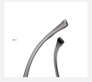 Detail view of anti-slip curved eyeglass temples for comfortable secure fit on square frames