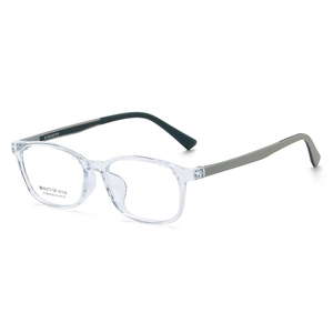 Fashion square grey transparent glasses frame for women with stylish matte temples