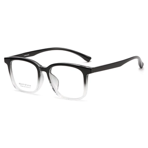 Fashionable gradient black and clear square eyeglass frames for women's optical wear