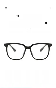 Detail view of J10009 black square glasses frame with size specs 54-18-152 on lens
