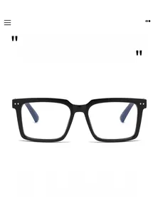 Detail view of stylish square frame glasses with photochromic color-changing lens features