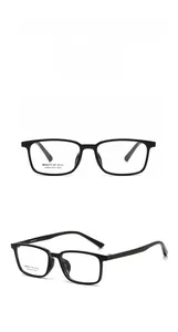 Macro detail of black square optical glasses frame showing size 53-17-148 parameters