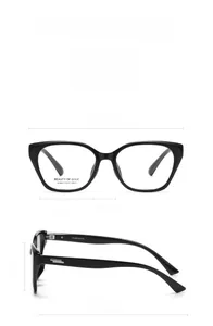Detailed technical drawing of cat-eye glasses frame with precise size measurements
