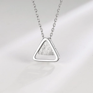 Triangle Pendant Necklace For Women Minimalist Copper Geometric Double Layer Clavicle Chain Elegant Accessory