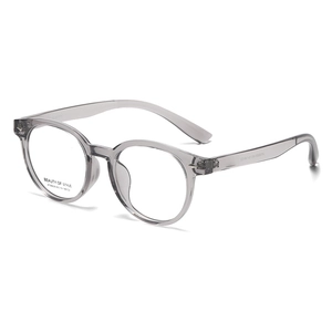 Fashionable round transparent grey full-rim optical frame glasses for women in 2025 style