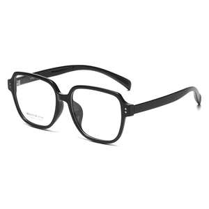 Classic black square oversized optical frames for women with stylish minimalist design